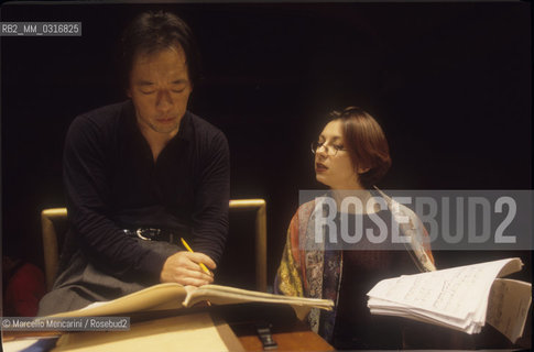 Rome, 1999. Korean conductor Myung-Whun Chung and French soprano Natalie Dessay during a rehearsal / Roma, 1999. Il direttore dorchestra Myung-Whun Chung e il soprano Natalie Dessay durante una prova - ©Marcello Mencarini/Rosebud2