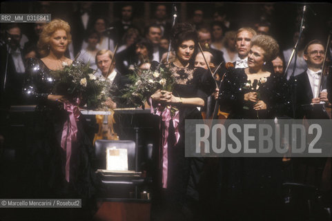 Opera singers KATIA RICCIARELLI, DANIELA DESSI and MARILYN HORNE, Bologna 1990 / KATIA RICCIARELLI, DANIELA DESSI e MARILYN HORNE, cantanti liriche, Bologna 1990 ©Marcello Mencarini/Rosebud2