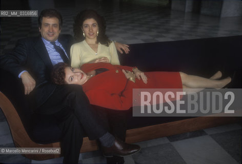 Genoa San Carlo Theater, 1995. Italian soprano Mariella Devia, her husband Sandro Verzari and their daughter Silva / Teatro San Carlo di Genova. Il soprano Mariella Devia, suo marito Sandro verzari e la loro figlia Silva - ©Marcello Mencarini/Rosebud2