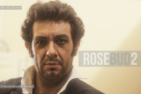 Milan, La Scala Theater, 1979. Spanish tenor Placido Domingo / Milano, Teatro alla Scala, 1979. Il tenore Placido Domingo - ©Marcello Mencarini/Rosebud2