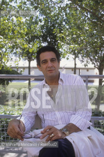 Venice Lido, Venice Film Festival 1984. Spanish tenor Placido Domingo at the Festival to present the movie Carmen in which he is directed by Francesco Rosi / Lido di Venezia, Mostra del Cinema di Venezia 1984. Il tenore Placido Domingo al Lido per presentare il Film Carmen di cui è interprete, diretto da Francesco Rosi - ©Marcello Mencarini/Rosebud2