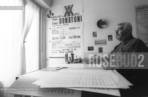 Milan, 1980. Italian composer Franco Donatoni / Milano, 1980. Il compositore Franco Donatoni - ©Marcello Mencarini/Rosebud2