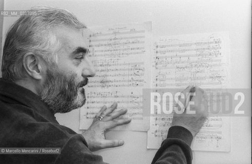 Milan, 1980. Italian composer Franco Donatoni / Milano, 1980. Il compositore Franco Donatoni - ©Marcello Mencarini/Rosebud2