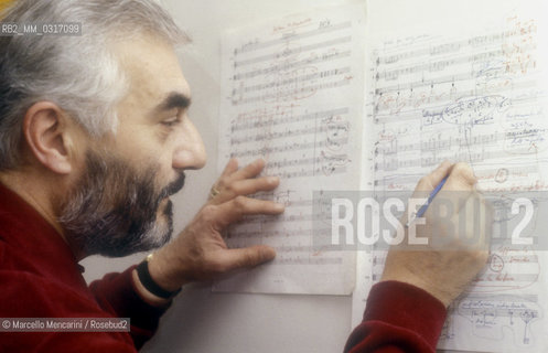 Milan, 1980. Italian composer Franco Donatoni / Milano, 1980. Il compositore Franco Donatoni - ©Marcello Mencarini/Rosebud2