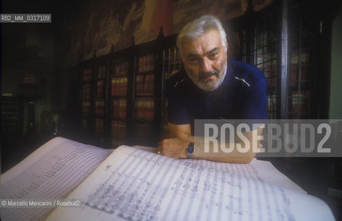 Siena, 1988. Italian omposer Franco Donatoni at the Accademia Chigiana / Siena, 1988. Il compositore Franco Donatoni nellAccademia Chigiana - ©Marcello Mencarini/Rosebud2
