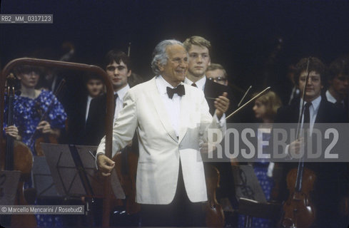 Bolzano, 1984. Born Hungarian naturalized American conductor Antal Dorati performing / Bolzano, 1984. Il direttore dorchestra Antal Dorati durante un concerto - ©Marcello Mencarini/Rosebud2