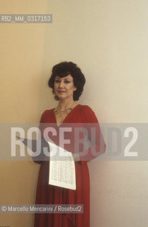 Rome, 1983. British soprano Dorothy Dorow / Roma, 1983. Il soprano Dorothy Dorow - ©Marcello Mencarini/Rosebud2