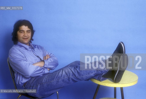 Sanremo Music Festival 1984. Italian pop singer Drupi, at Festival with the song Regalami un sorriso (eighth ranked) / Festival diSanremo 1984. Il cantante Drupi, al Festival con la canzorne Regalami un sorriso (ottava classificata) - ©Marcello Mencarini/Rosebud2