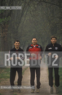 Ferrara, about 1990. Boxer Carlos Duran with his sons Alessandro and Massimiliano / Ferrara, 1990 circa. Il pugile Carlos Durancon i suoi figli Alessandro e Massimiliano - ©Marcello Mencarini/Rosebud2