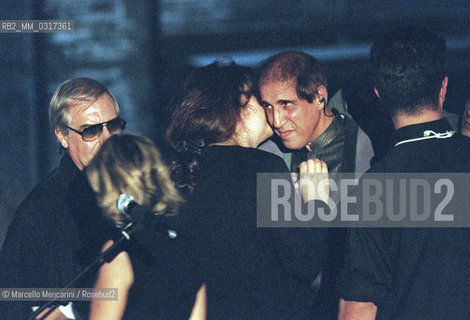 Milan, October 24, 1999. Italian pop singer Adriano Celentano and his wife Claudia Mori on the set of his TV program Francamente me ne infischio / Milano, 24 ottobre 1999. Il cantante Adriano Celentano e sua moglie Claudia Mori sul set del suo programma televisivo Francamente me ne infischio - ©Marcello Mencarini/Rosebud2