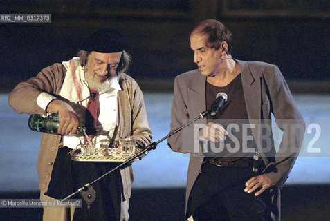 Milan, October 28, 1999. Italian pop singer Adriano Celentano on the set of his TV program Francamente me ne infischio / Milano, 28 ottobre 1999. Il cantante Adriano Celentano sul set del suo programma televisivo Francamente me ne infischio - ©Marcello Mencarini/Rosebud2