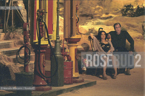 Milan, April 26, 2001. Italian pop singer Adriano Celentano on the set of his tv program 125 Milioni di Cazzate with actress Asia Argento / Milano, 26 aprile 2001. Il cantante Adriano Celentano sul set del suo programma televisivo 125 milioni di cazzate con lattrice Asia Argento - ©Marcello Mencarini/Rosebud2