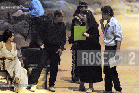 Milan, May 4, 2001. Actress Asia Argento, pop singer Adriano Celentano, his wife Claudia Mori on the set of TV program 125 milioni di cazzate / Milano, 4 maggio. Lattrice Asia Argento, il cantante Adriano Celentano e sua moglie Claudia Mori sul set del programma televisivo 125 milioni di cazzate - ©Marcello Mencarini/Rosebud2