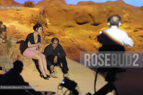 Milan, April 26, 2001. Italian pop singer Adriano Celentano on the set of his tv program 125 Milioni di Cazzate with actress Asia Argento / Milano, 26 aprile 2001. Il cantante Adriano Celentano sul set del suo programma televisivo 125 milioni di cazzate con lattrice Asia Argento - ©Marcello Mencarini/Rosebud2