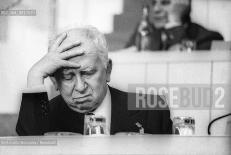 Rome, 1979. Politician Luigi Longo, at the national congress of his Party, the Italian Communist Party (PCI) / Roma, 1979. Il politico Luigi Longo al congresso nazionale del suo partito, il Partito Comunista Italiano (PCI) - ©Marcello Mencarini/Rosebud2
