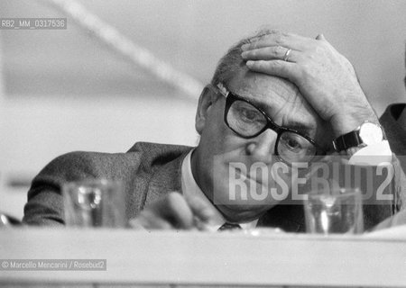 Rome, 1979, 15th National Congress of the Italian Communist Party. Italian politician Alessandro Natta, member of the Party / Roma, 1979. XXV° Congresso del partito Comunista Italiano. Il politico Alessandro Natta, membro del partito - ©Marcello Mencarini/Rosebud2