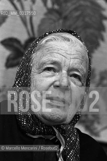 Rome, 1982. French writer Marguerite Yourcenar / Roma, 1982. La scrittrice Marguerite Yourcenar - ©Marcello Mencarini/Rosebud2