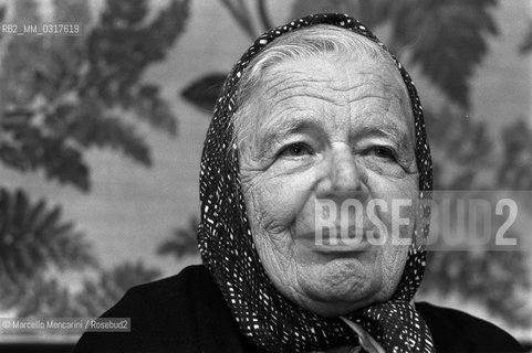 Rome, 1982. French writer Marguerite Yourcenar / Roma, 1982. La scrittrice Marguerite Yourcenar - ©Marcello Mencarini/Rosebud2