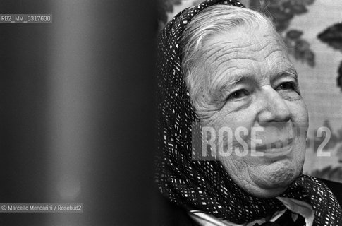 Rome, 1982. French writer Marguerite Yourcenar / Roma, 1982. La scrittrice Marguerite Yourcenar - ©Marcello Mencarini/Rosebud2