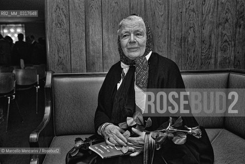 Rome, 1982. French writer Marguerite Yourcenar / Roma, 1982. La scrittrice Marguerite Yourcenar - ©Marcello Mencarini/Rosebud2