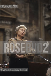 Vatican City, Regal Room, 1983. Opera singer Christa Ludwig during a rehearsal conducted by Leonard Bernstein / Città del Vaticano, Sala Regia, 1983. La cantante lirica Christa Ludwig durante una prova diretta da Leonard Bernstein - ©Marcello Mencarini/Rosebud2