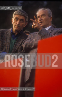 Rome, 1990. Politicians of Italian Communist Party Antonio Bassolino and Pietro Ingrao / I politici del Partito Comuinista Italiano (PCI) Antonio Bassolino e Pietro Ingrao - ©Marcello Mencarini/Rosebud2
