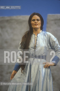 Pesaro, Rossini Opera Festival 1990. American soprano June Anderson as Zoraide during the dress reheharsal of the opera Ricciardo and Zoraide staged by Luca Ronconi / Pesaro, Rossini Opera Festival 1990. Il soprano June Anderson nel ruolo di Zoraide durante la prova generale dellopera Ricciardo e Zoraide diretta da Luca Ronconi - ©Marcello Mencarini/Rosebud2