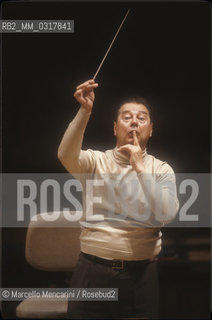 Rome, about 1985. Spanish conductor and composer Rafael Frühbeck de Burgos during a rehearsal / Roma, 1985 circa. Il compositore e direttore durchestra Rafael Frühbeck de Burgos durante una prova - ©Marcello Mencarini/Rosebud2