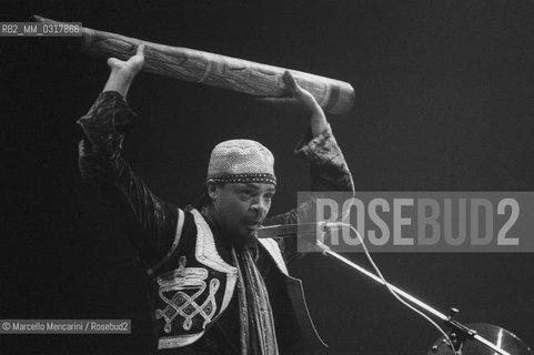 Rome, 1980. American jazz percussionist and drummer Famoudou Don Moye / Roma, 1980. Il batterista Famoudou Don Moye - ©Marcello Mencarini/Rosebud2