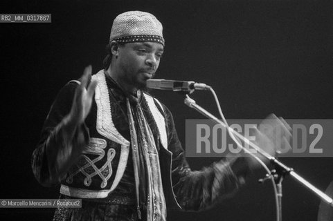 Rome, 1980. American jazz percussionist and drummer Famoudou Don Moye / Roma, 1980. Il batterista Famoudou Don Moye - ©Marcello Mencarini/Rosebud2