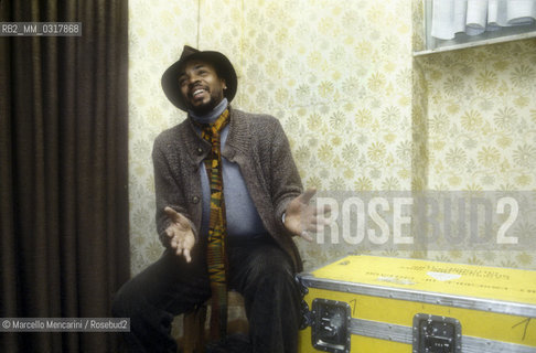 Rome, 1980. American jazz percussionist and drummer Famoudou Don Moye / Roma, 1980. Il batterista Famoudou Don Moye - ©Marcello Mencarini/Rosebud2