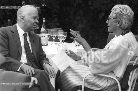 Venice, about 1983, Italian publisher Edilio Rusconi e Maria Pia Fanfani / Venezia, 1983 circa. Leditore Edilio Rusconi con Maria Pia Fanfani - ©Marcello Mencarini/Rosebud2
