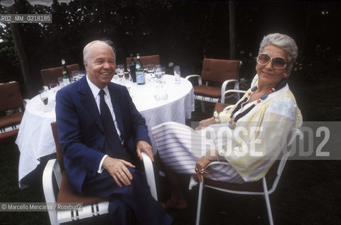 Venice, about 1983, Italian publisher Edilio Rusconi e Maria Pia Fanfani / Venezia, 1983 circa. Leditore Edilio Rusconi con Maria Pia Fanfani - ©Marcello Mencarini/Rosebud2