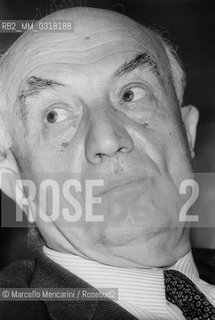 Modena, 1979, Italian politician Amintore Fanfani at Festa dellAmicizia (Friendship Festival) the annual meeting of his party, the Italian Democracy Party (DC) / Modena, 1979, Il politico Amintore Fanfani alla Festa dellamicizia, raduno annuale del suo partito, la Democrazia Cristiana - ©Marcello Mencarini/Rosebud2