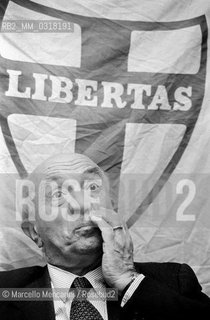 Modena, 1979, Italian politician Amintore Fanfani at Festa dellAmicizia (Friendship Festival) the annual meeting of his party, the Italian Democracy Party (DC) / Modena, 1979, Il politico Amintore Fanfani alla Festa dellamicizia, raduno annuale del suo partito, la Democrazia Cristiana - ©Marcello Mencarini/Rosebud2