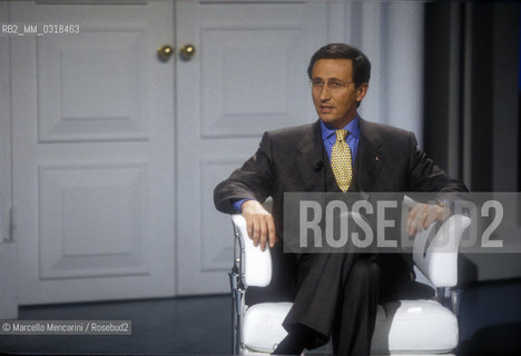 Rome, 1996. Italian politician Gianfranco Fini at TV program Porta a porta / Roma, 1996. Il politico Gianfranco Fini alla trasmissione televisiva Porta a porta - ©Marcello Mencarini/Rosebud2