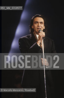 Sanremo Music Festival 1989. Italian pop singer Riccardo Fogli / Festival di Sanremo 1989. Il cantante Riccardo Fogli - ©Marcello Mencarini/Rosebud2