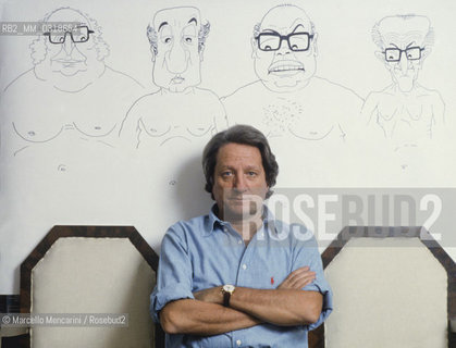Rome, about 1985. Italian satire cartoonist Giorgio Forattini / Roma, 1985 circa. Il vignettista satirico Giorgio Forattini - ©Marcello Mencarini/Rosebud2