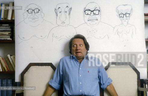 Rome, about 1985. Italian satire cartoonist Giorgio Forattini / Roma, 1985 circa. Il vignettista satirico Giorgio Forattini - ©Marcello Mencarini/Rosebud2