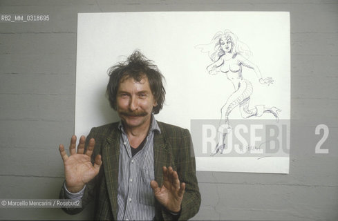 Lucca, 1986. French cartoonist Jean-Claude Forest, creator of the comic Barbarella / Lucca, 1986. Il disegnatore francese Jean-Claude Forest, creatore del fumetto Barbarella - ©Marcello Mencarini/Rosebud2
