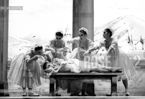 Rome, Olympic Theater, 1981. Italian ballet dancer Carla Fracci during a performance as Mirandolina / Roma, Teatro olimpico, 1981. La ballerina Carla Fracci mentre danza nel ruolo di Mirandolina - ©Marcello Mencarini/Rosebud2