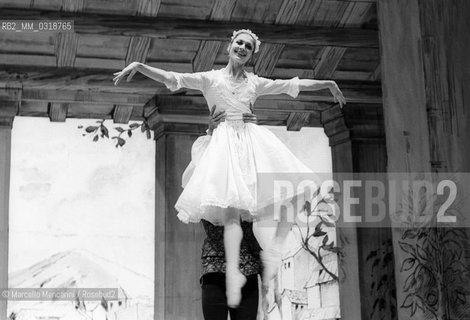 Rome, Olympic Theater, 1981. Italian ballet dancer Carla Fracci during a performance as Mirandolina / Roma, Teatro olimpico, 1981. La ballerina Carla Fracci mentre danza nel ruolo di Mirandolina - ©Marcello Mencarini/Rosebud2