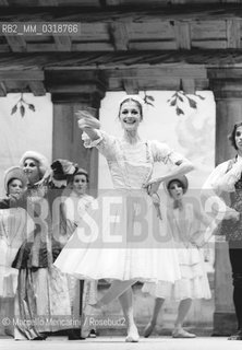 Rome, Olympic Theater, 1981. Italian ballet dancer Carla Fracci during a performance as Mirandolina / Roma, Teatro olimpico, 1981. La ballerina Carla Fracci mentre danza nel ruolo di Mirandolina - ©Marcello Mencarini/Rosebud2