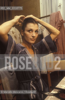 Rome, Olympic Theater, 1981. Italian ballet dancer Carla Fracci in her dressing room / Roma, Teatro Olimpico, 1981. La ballerina Carla Fracci in camerino - ©Marcello Mencarini/Rosebud2