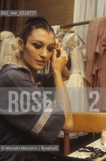Rome, Olympic Theater, 1981. Italian ballet dancer Carla Fracci in her dressing room / Roma, Teatro Olimpico, 1981. La ballerina Carla Fracci in camerino - ©Marcello Mencarini/Rosebud2
