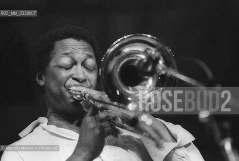 American jazz trombonist Curtis Fuller performing (about 1985) / Il trombonista jazz Curtis Fuller in concerto - ©Marcello Mencarini/Rosebud2