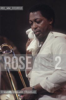 American jazz trombonist Curtis Fuller performing (about 1985) / Il trombonista jazz Curtis Fuller in concerto - ©Marcello Mencarini/Rosebud2