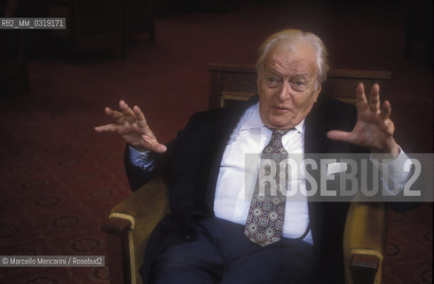 Bergamo, 1992. Italian composer and conductor Gianandrea Gavazzeni in his house / Bergamo, 1992. Il compositore e direttore dorchestra Gianandrea Gavazzeni  nella sua casa - ©Marcello Mencarini/Rosebud2