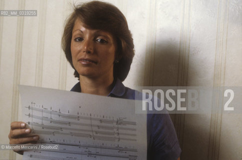Rome, about 1985. Italian composer Ada Gentile / Roma, 1985 circa. La compositrice Ada Gentile - ©Marcello Mencarini/Rosebud2