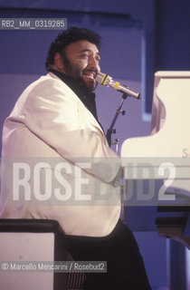 Sanremo Music Festival 1989. Italian pop singer Gepy & Gepi / Festival di Sanremo 1989. Il cantante Gepy & Gepy - ©Marcello Mencarini/Rosebud2